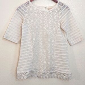 USED FADED GLORY XL 14-16 JUNIOR WHITE KNIT SHIRT